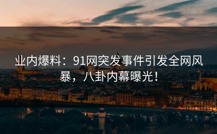 业内爆料：91网突发事件引发全网风暴，八卦内幕曝光！