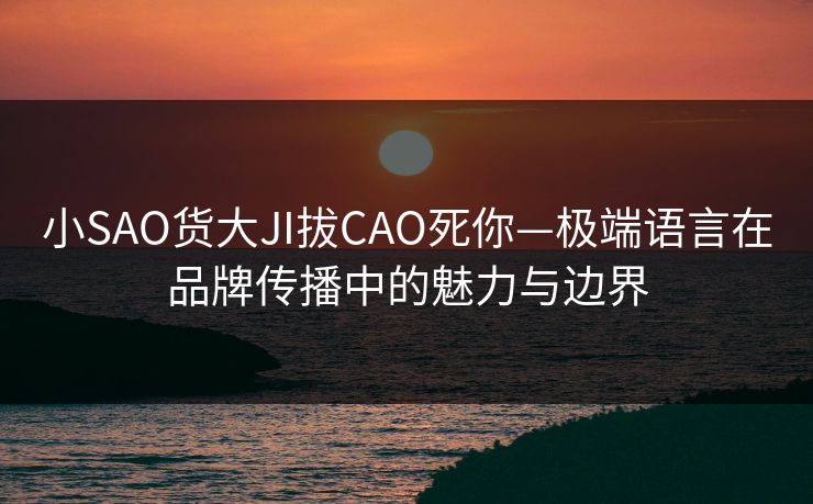 小SAO货大JI拔CAO死你—极端语言在品牌传播中的魅力与边界 小SAO货大JI拔CAO死你—极端语言在品牌传播中的魅力与边界